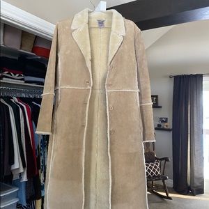 Warehouse Long Faux Shearling Coat